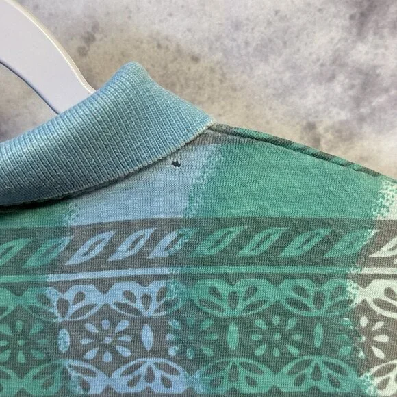 Vintage Peter B Floral Polo Shirt Mens XL Surf Beach Summer 90s Y2K 23x27.5 - Picture 8 of 11